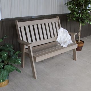 A & L Furniture Recycled Plastic 4 ft. Traditional English Bench   Outdoor Benches