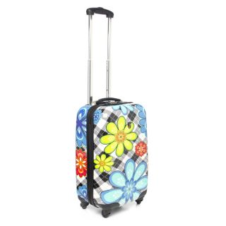 Heys USA Plaid Flower 20 inch Hardside Carry on Spinner Upright