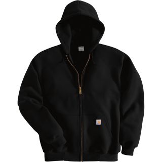 Carhartt Hooded Zip-Front Sweatshirt — Black, 4XL, Tall Style, Model# K122