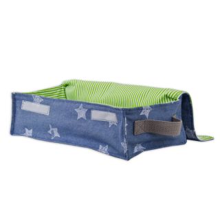 Soft Sided Denim Stars Storage Container with Canvas Handle   17524130