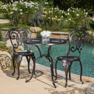 Christopher Knight Home Cornwall 3 piece Cast Aluminum Outdoor Bistro
