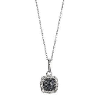 14k White Gold 1/5ct TDW Black and White Diamond Necklace  