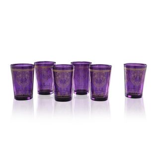 Set of 6 Painted Moroccan Tea Glasses (India)
