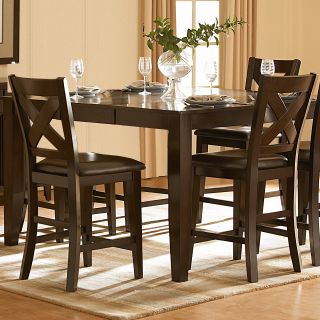 Homelegance Crown Point Counter Height Faux Leather Chairs   Deep Brown   Set of 2   Kitchen & Dining Room Chairs