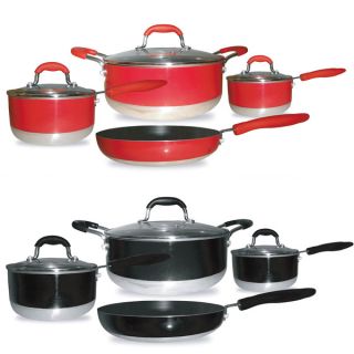 Cook N Home Red Nonstick Ceramic Coating 10 piece Cookware Set