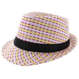 Faddism Womens Fashion Fedora Hat in Multicolor
