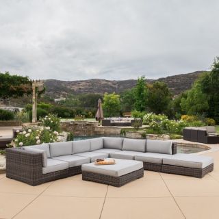 Christopher Knight Home Glenoaks 8 piece Outdoor Wicker Sectional with