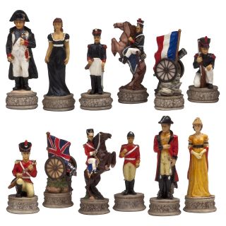 Battle of Waterloo Hand Painted Chessmen   Chess Pieces