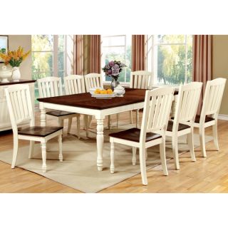 Furniture of America Bethannie 9 Piece Cottage Style Dining Set