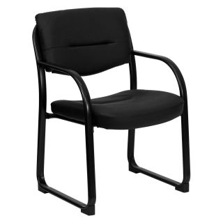 Flash Furniture Executive Side Chair with Sled Base   Black   Desk Chairs