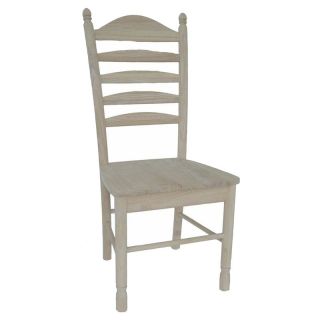International Concepts Unfinished Bedford Ladder Back Dining Chairs   Set of 2   Kitchen & Dining Room Chairs