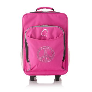 Obersee Kids Rhinestone Peace 16 inch Rolling Carry On Cooler