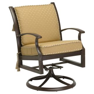 Woodard Sheridan Cushion Slat Back Swivel Rocker Dining Chair   Outdoor Dining Chairs