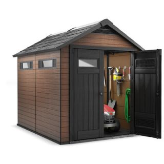 Fusion 7.5 Ft. W x 9.4 Ft. D Wood and Plastic Storage Shed by Keter