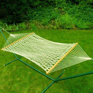 Algoma Deluxe Single Cotton Rope Hammock with Stand