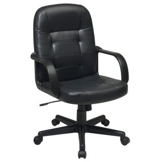 Work Smart Black Eco Leather High back Executive Chair