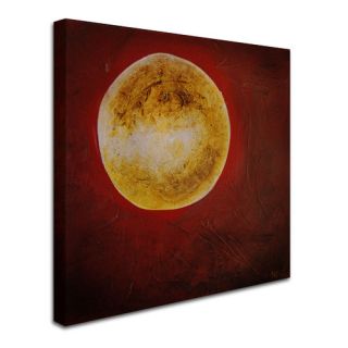 Trademark Fine Art Moon on Red by Nicole Dietz Painting Print on