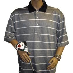 Harry Vardon Mens Black/ White Triple Mercerized Golf Polo Shirt