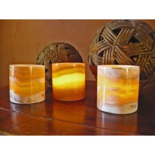 Set of 4 Polished Alabaster Candle Holders , Handmade in Egypt