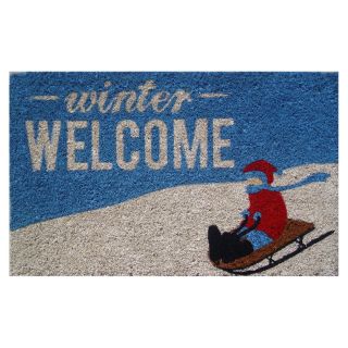 Entryways Winter Welcome Hand Woven Coconut Fiber Doormat   Doormats