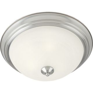 Marble Shade 1 light Nickel Essentials 584x Flush Mount Light