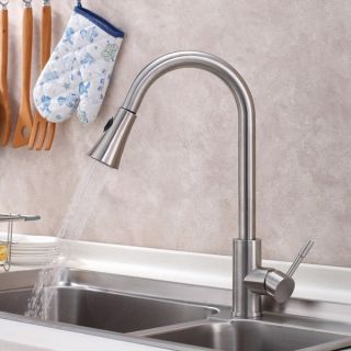 Sumerain Contemporary High arc Stainless Pull down Kitchen Faucet and