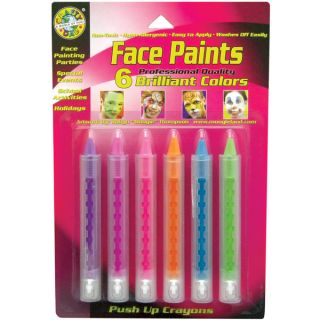 Face Paint PushUp Crayons 6/PkgBrilliant   17648410  