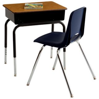ECR4Kids 24 Oak Laminate Open Front 30.5 Desks and Chairs