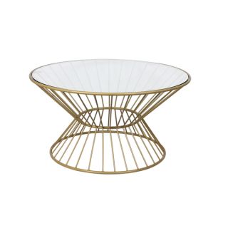 Gold Wire Framed Glass Top Coffee Table