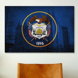 Flags Utah Mormon Temple Graphic Art on Canvas by iCanvas