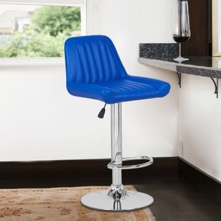 Adeco Adjustable Leather and Channel Barstool with Hydraulic Lift (Set