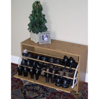 4D Concepts Deluxe Single Shoe Cabinet   Oak   Shoe Storage