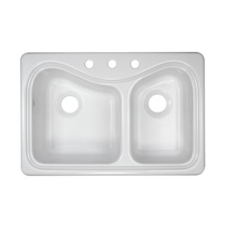Lyons Deluxe Dual Bowl Acrylic 10 inch Deep Kitchen Sink With Four