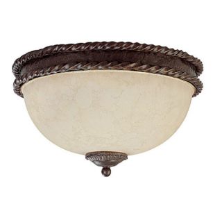 Capital Lighting Highlands Collection 2 light Weathered Brown Flush