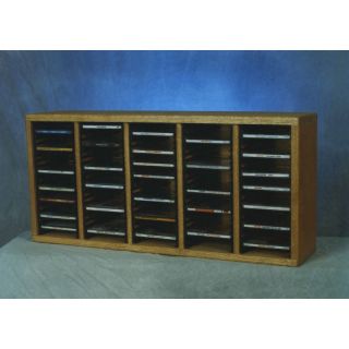 The Wood Shed Solid Oak Desktop / Shelf 100 CD Media Cabinet   Media Storage