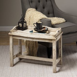 Handmade Teak Slat 18 x 16 x 18 Agate Grey End Table with Shelf