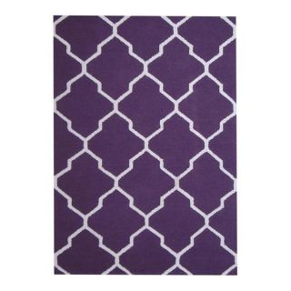 Herat Oriental Indo Hand tufted Contemporary Design Purple/ Ivory Wool