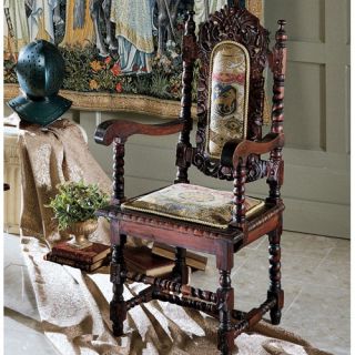 Design Toscano Charles II Fabric Arm Chair