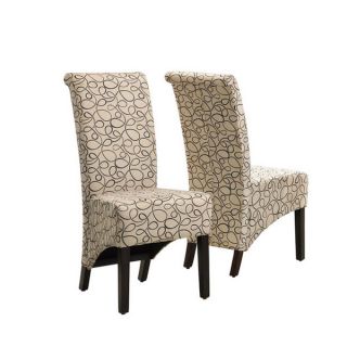 Brown Swirl Parson Chair (Set of 2)