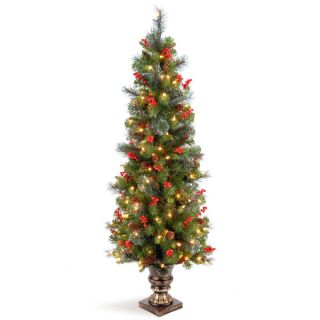 foot Crestwood Spruce Entrance Tree with Clear Lights   16612846