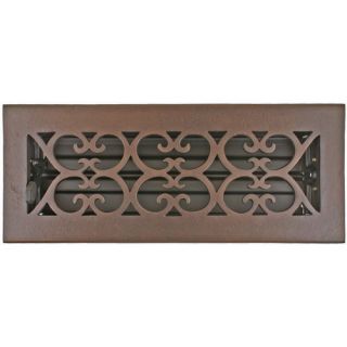 Registers and Vents 4.5 x 11 Bronze Scroll Floor Register in Bronze