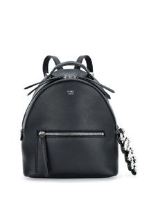 Fendi Mini Crystal Croc Tail Backpack, Black