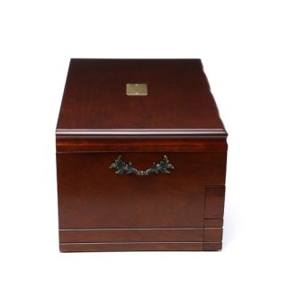 Drawer Provincial Mahogany Silverware Chest with Mahogany and Brown