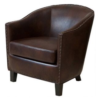 Brown Studded Club Chair   Accent Chairs