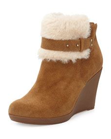 UGG Antonia Sheepskin Wedge Bootie, Chestnut