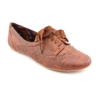Not Rated Womens The Boyfriend Brown Man Made Dress Shoes
