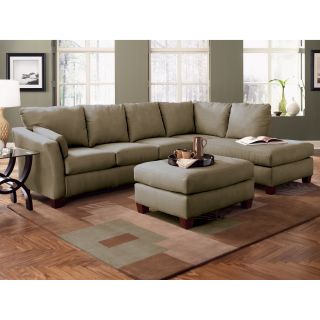 Klaussner Drew LAF Sofa Sectional with Chaise   Thyme   Sectional Sofas