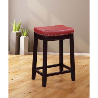Oh Home Manhattanesque Backless Bar Stool, Red Vinyl Seat  