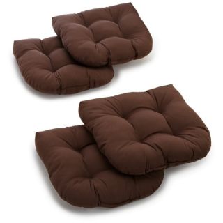 Blazing Needles 19 inch U shaped Tufted Twill Chair Cushions (Set of 4