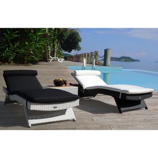 Royal Teak All Weather Wicker Wave Sun Bed Chaise Lounge   Outdoor Chaise Lounges